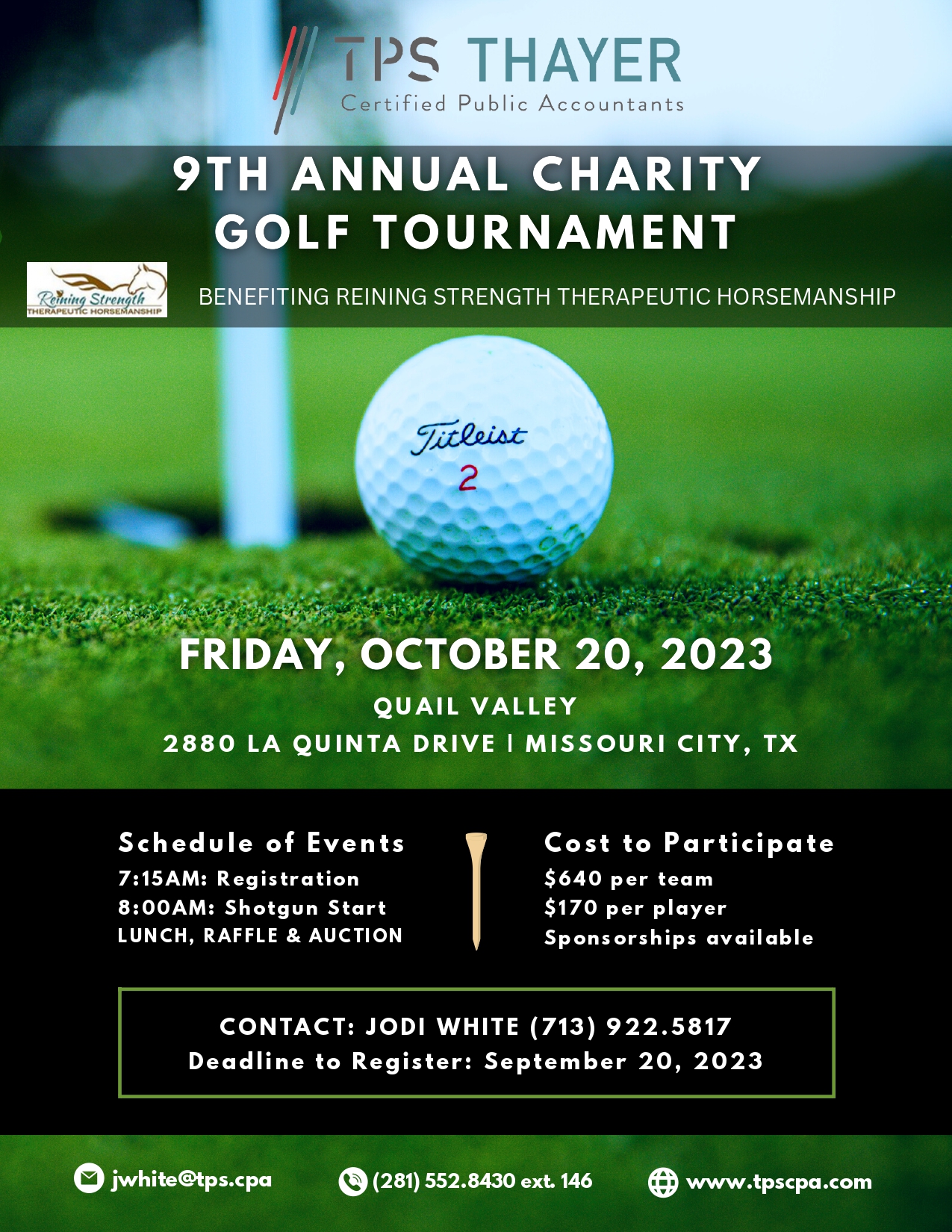 2023 - 9th Annual Charity Golf Tournament - TPS Thayer